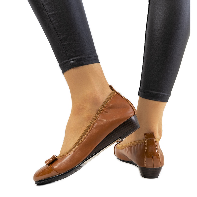 Ballerines marron à semelle compensée Rees brun