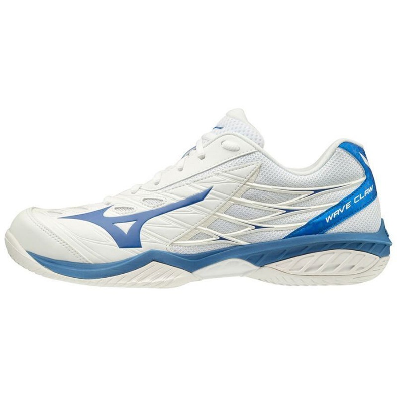 Chaussures de badminton indoor Mizuno Wave Claw M 71GA191524 blanche bleu blanche