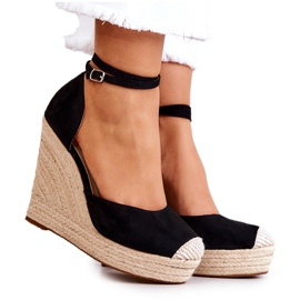 FM1 Nemeira Espadrilles noires à semelle compensée le noir