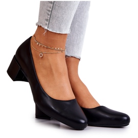 Escarpins En Cuir Sur Un Pilier Sergio Leone PB291 Noir