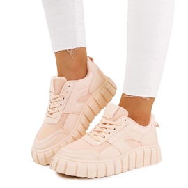 Baskets roses sur semelle haute Morico Baskets roses sur semelle haute Morico