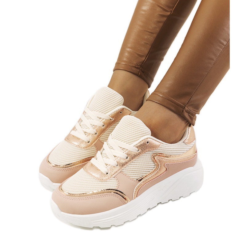 Baskets Basemat roses pour femme beige Baskets Basemat roses pour femme beige