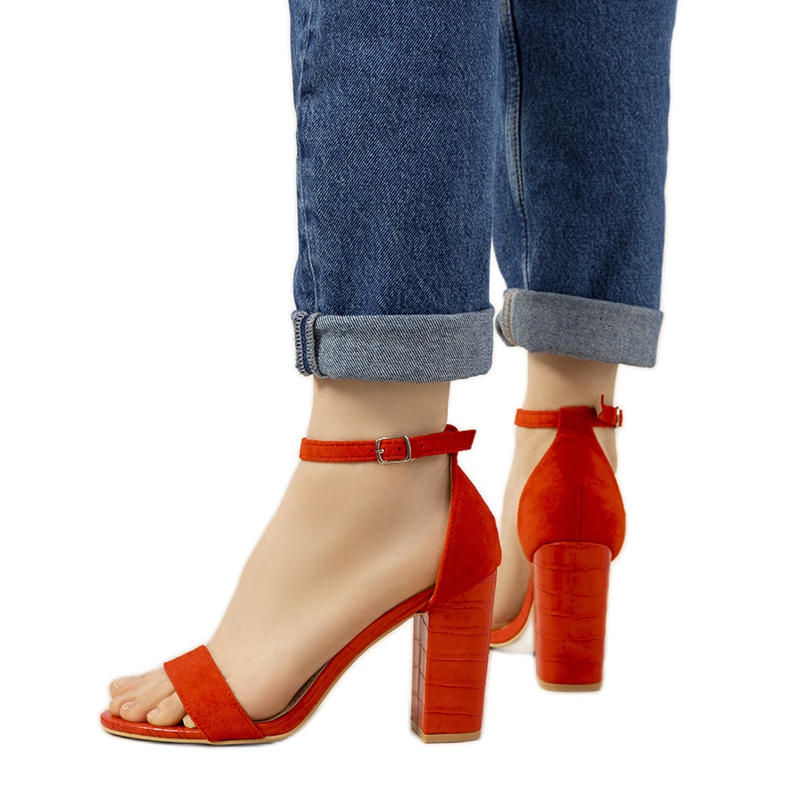 BM Escarpins rouges sur tige à motif serpent Dolores BM Escarpins rouges sur tige à motif serpent Dolores