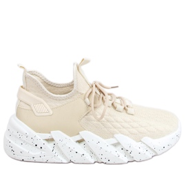 Indu Beige chaussures de sport chaussette