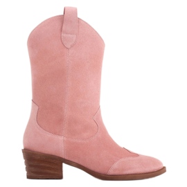 Marco Shoes Bottines en daim naturel rose