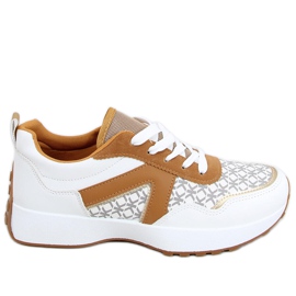 Baskets blanches Akira brun
