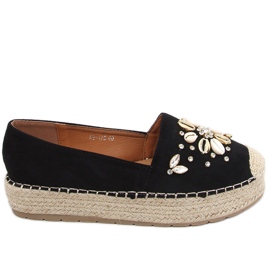 Manami Espadrilles en coquillage noir le noir