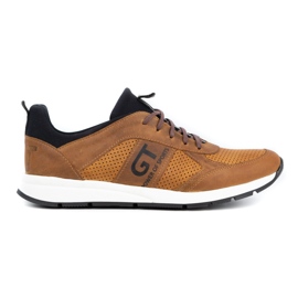 Polbut Chaussures décontractées en cuir pour hommes 2111P rouge multicolore jaune