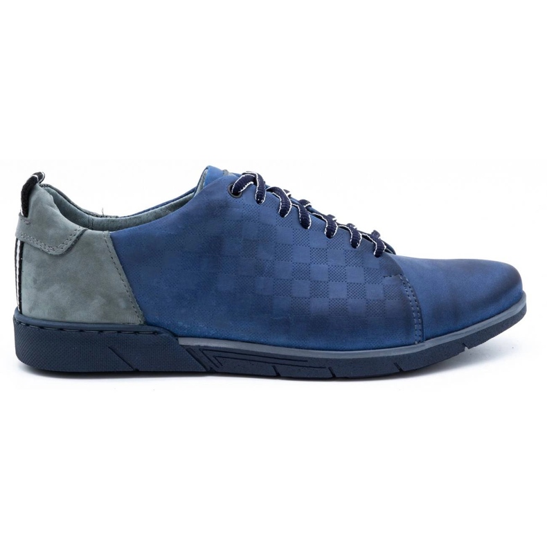 Polbut Chaussures décontractées en cuir pour hommes 2114 bleu marine