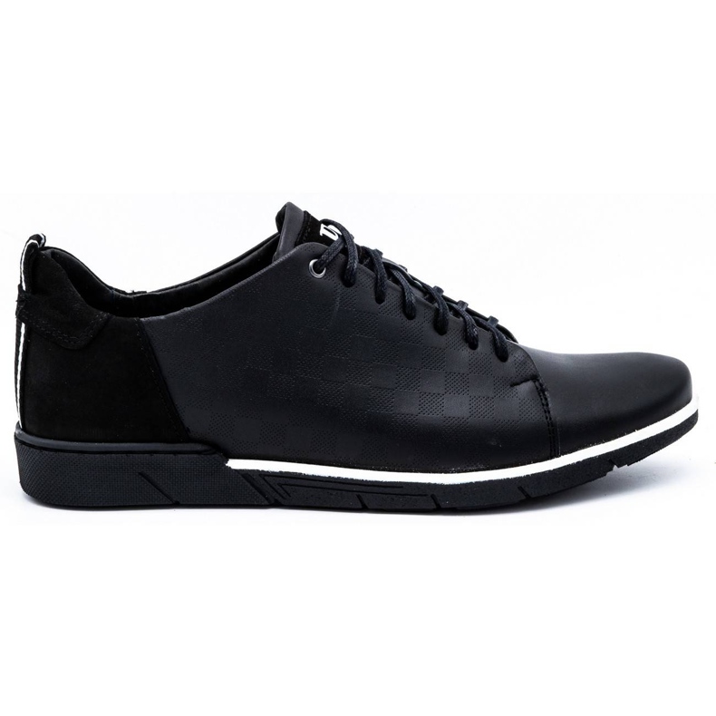 Polbut Chaussures décontractées en cuir pour hommes 2114 noir le noir