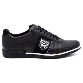 Polbut Chaussures décontractées en cuir pour hommes 2113 grain noir