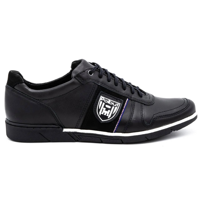 Polbut Chaussures décontractées en cuir pour hommes 2113 grain noir le noir