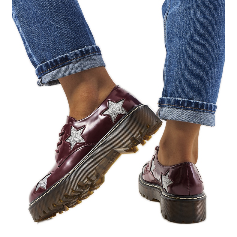 Chaussures bordeaux à étoiles Starl rouge multicolore