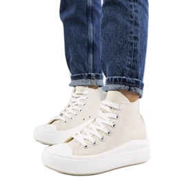 Baskets beiges sur semelle haute Tirado