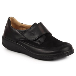Chaussures en cuir avec velcro Helios W 395 noir