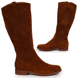 Bottes de printemps ajourées S. Barski W OLI139B camel brun