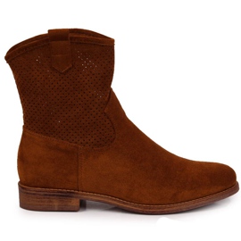 Bottes ajourées S. Barski W OLI140A camel brun