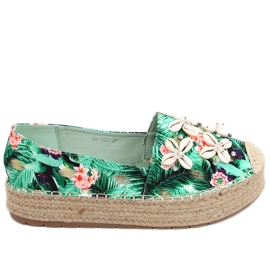 Elif Espadrilles vertes à coquillages