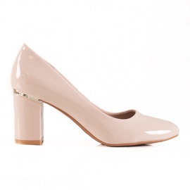 Goodin Escarpins classiques laqués beige