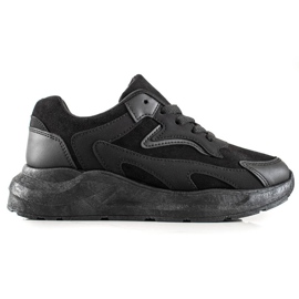 TRENDI Baskets en daim le noir