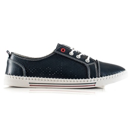 Goodin Baskets en cuir ajouré bleu