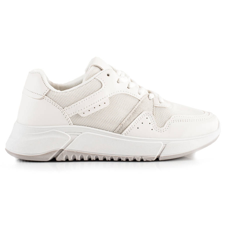 Ideal Shoes Baskets blanches sur la plate-forme