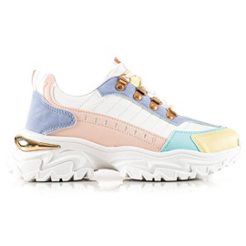 TRENDI Baskets colorées élégantes blanche multicolore