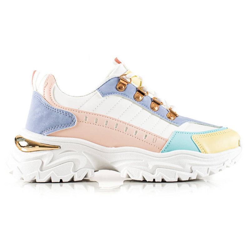 TRENDI Baskets colorées élégantes blanc multicolore
