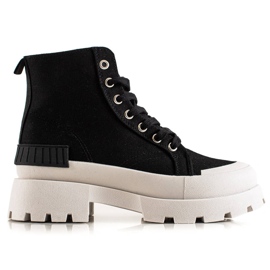 Seastar Baskets montantes à la mode sur la plate-forme noir