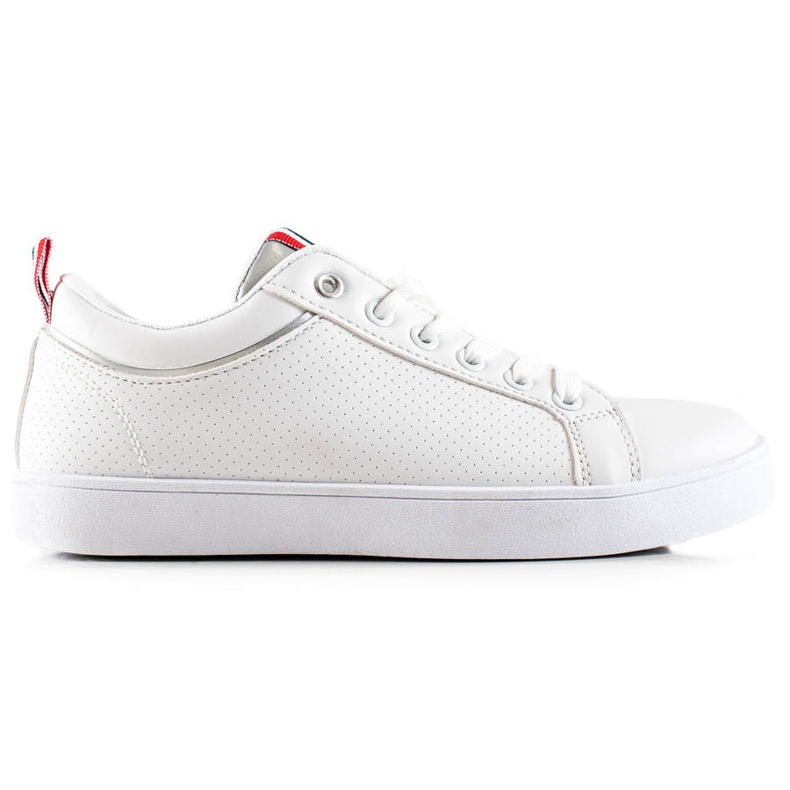 TRENDI Chaussures de sport classiques en cuir écologique blanche