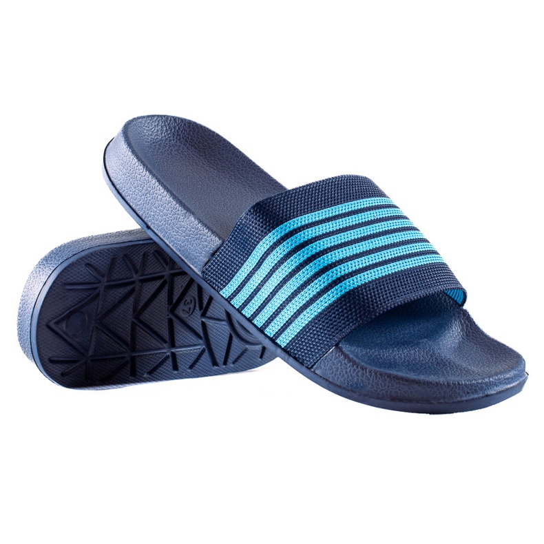 SUPER COOL Chaussons rayés bleu SUPER COOL Chaussons rayés bleu