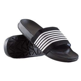 SUPER COOL Pantoufles Rayées le noir
