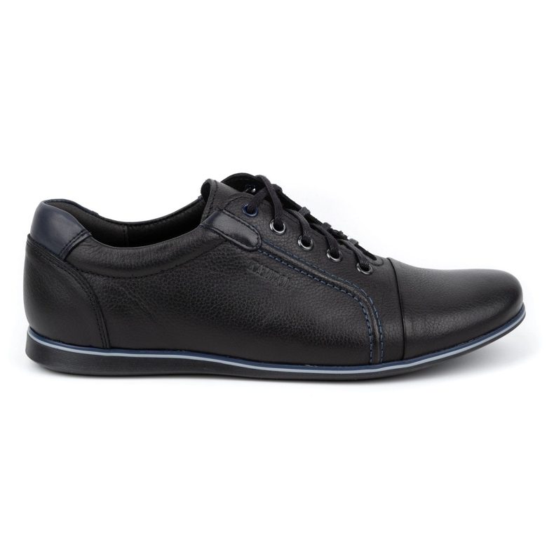 Kampol Chaussures décontractées en cuir pour hommes 39 / 5KAM noir le noir