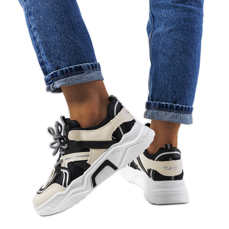 Baskets femme Delois noires beige Baskets femme Delois noires beige