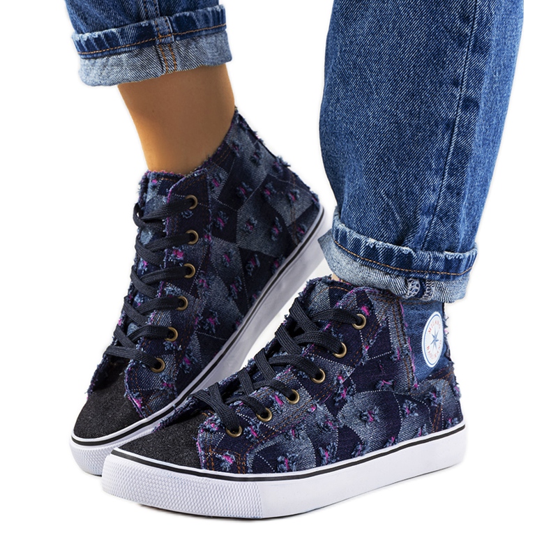Baskets montantes bleu marine