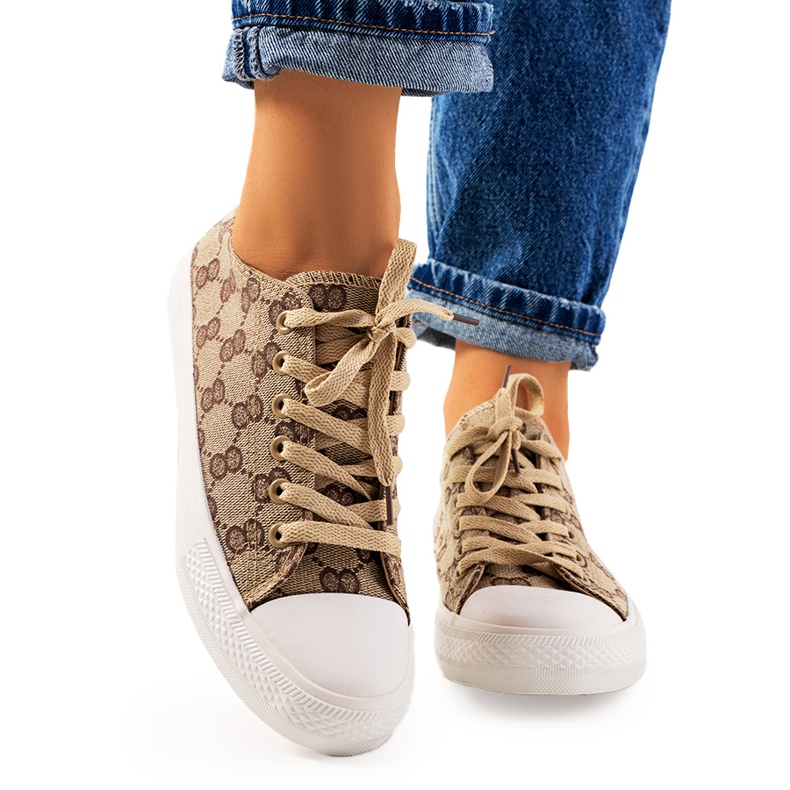 Baskets femme Sheila beiges brun