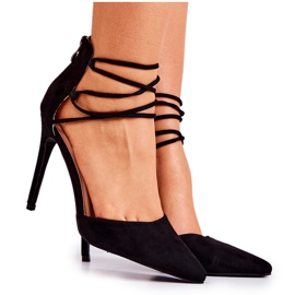 PS1 Escarpins Loveth noirs en daim élégants