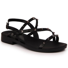 Sandales romaines à clous Potocki W WOL56A noir