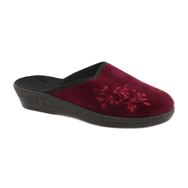 Chaussons Befado velours 219D427 chaussons bordeaux noir rouge multicolore