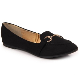 Mocassins noirs avec décoration Potocki W WOL59A