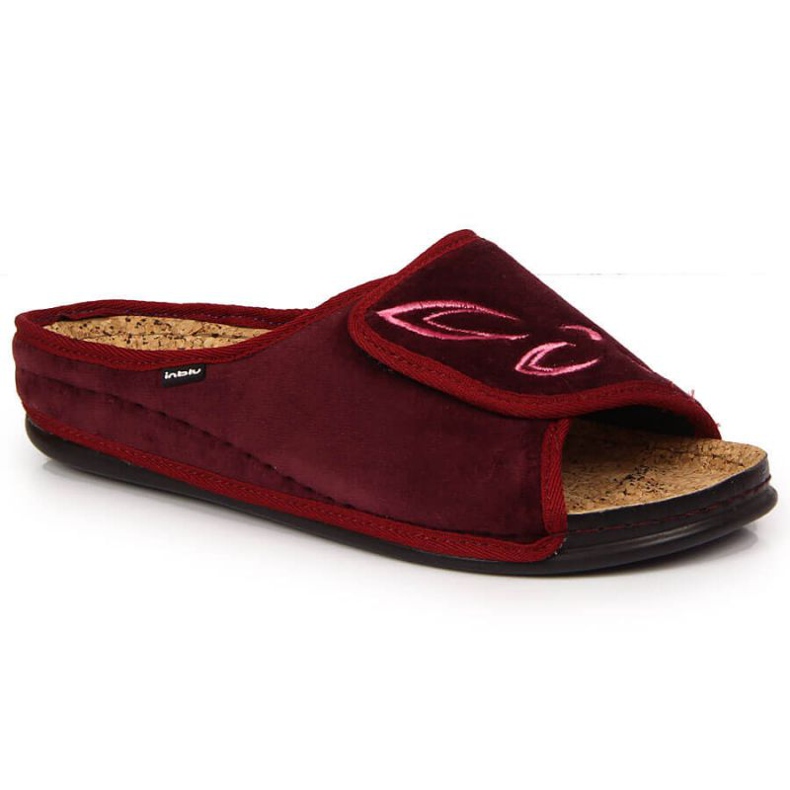 Inblu W BEF33 chaussons de maison velcro bordeaux rouge multicolore
