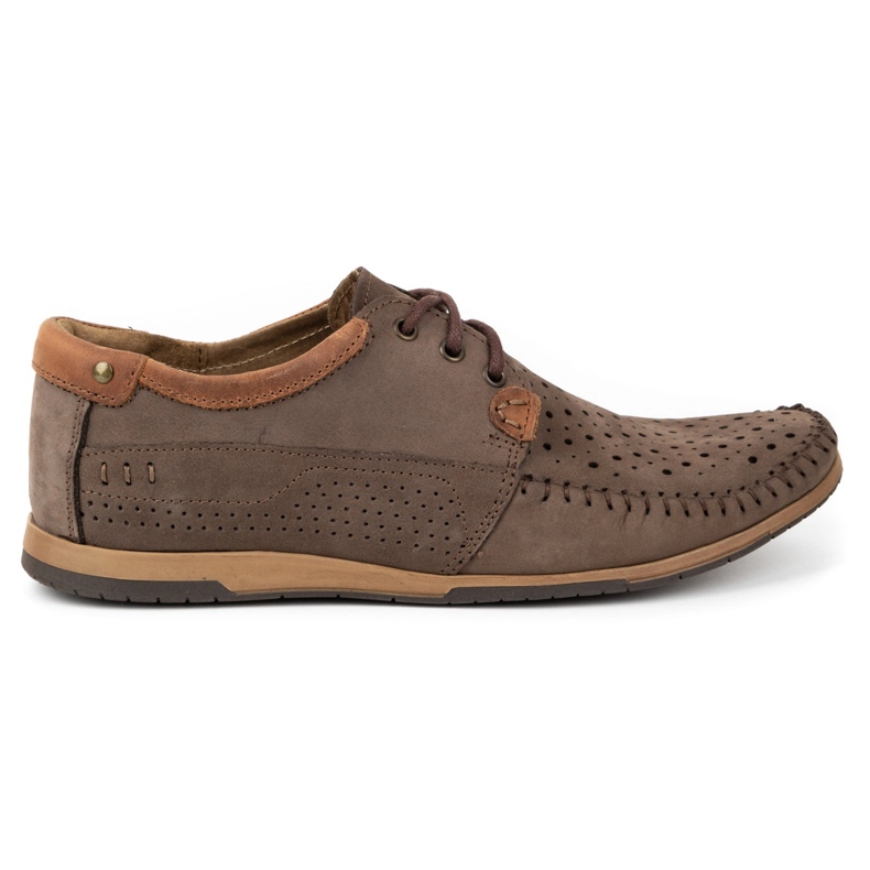KOMODO Chaussures homme, mocassins cuir 875 marron d'été brun