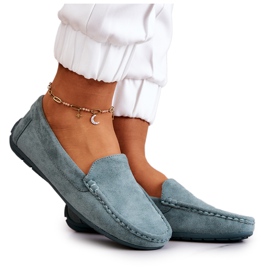 Mocassins en daim pour femmes Menthe Morreno vert