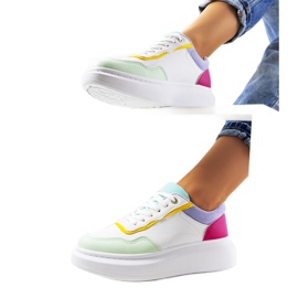 Baskets blanches Selma Purple pour femmes