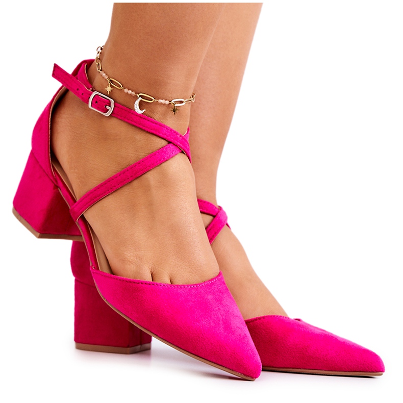 PS1 Escarpins en daim On A Bar in Fuchsia Shelley's Spitz rose