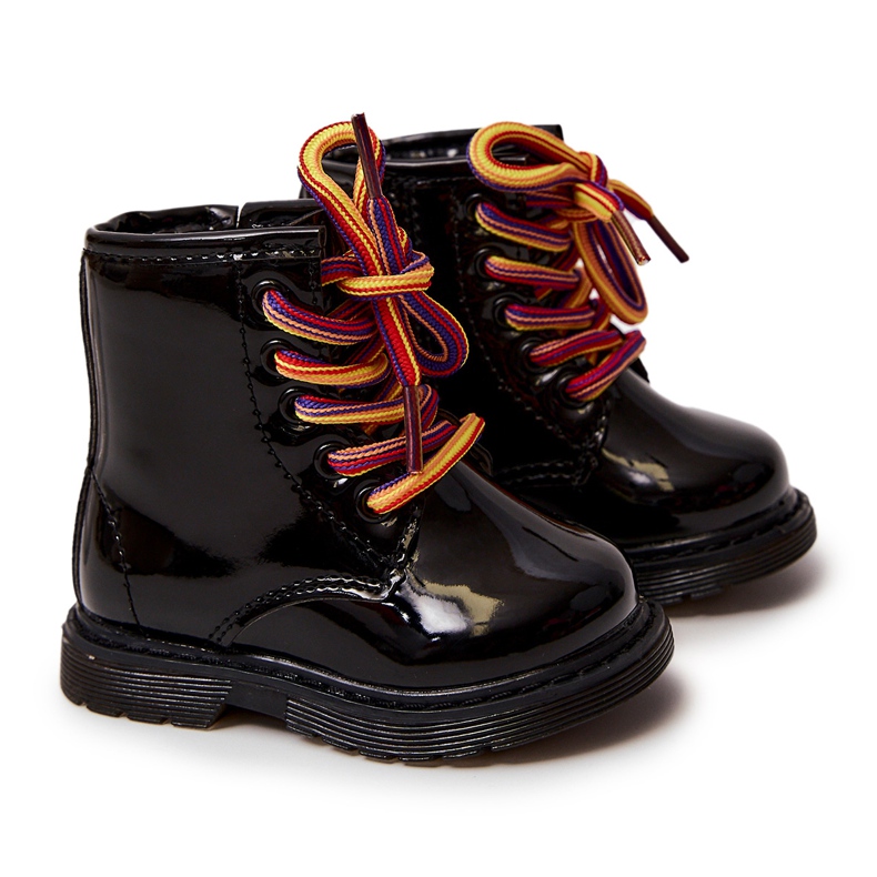 Bottes Enfant Laquées Avec Fermeture Éclair Noir Tibbie le noir
