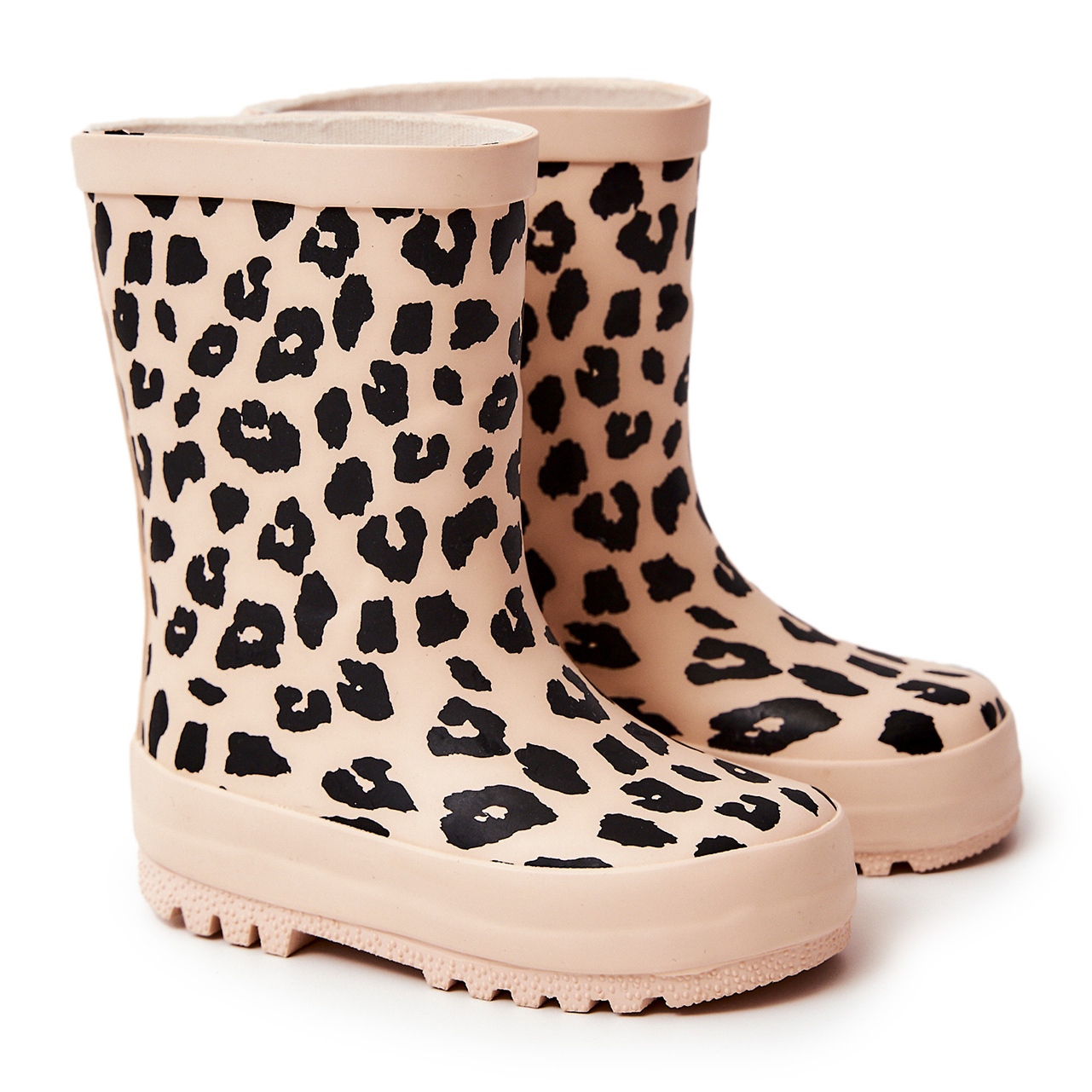 FR1 Bottes de Pluie Enfant Motif Leopard Beige Nanny