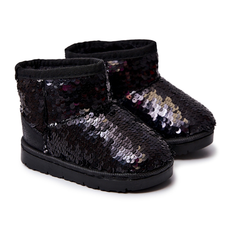 FR1 Bottes De Neige Chaudes Enfant Avec Paillettes Éclat Noir le noir FR1 Bottes De Neige Chaudes Enfant Avec Paillettes Éclat Noir le noir
