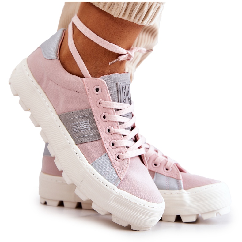 Baskets femme Big Star JJ274481 Rose