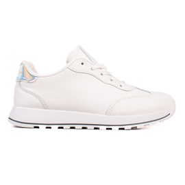 TRENDI Chaussures de sport classiques en cuir écologique blanc